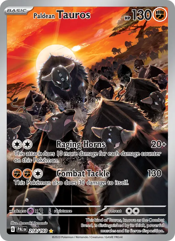 Paldean Tauros, Pokémon card
