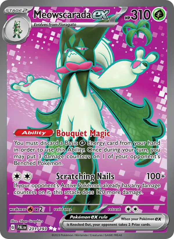 Meowscarada ex, Pokémon card