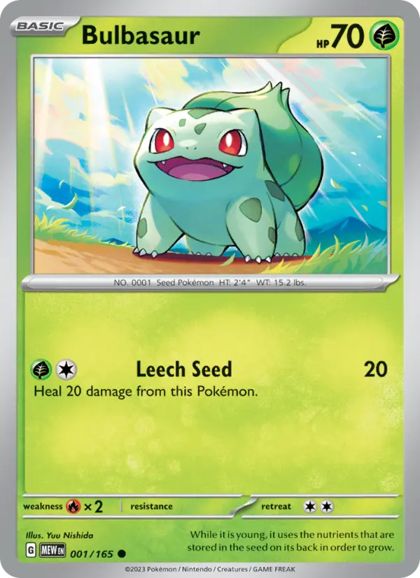 Bulbasaur, Pokémon card