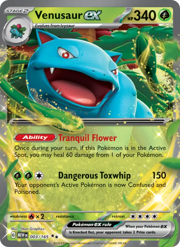 Venusaur ex, Pokémon card