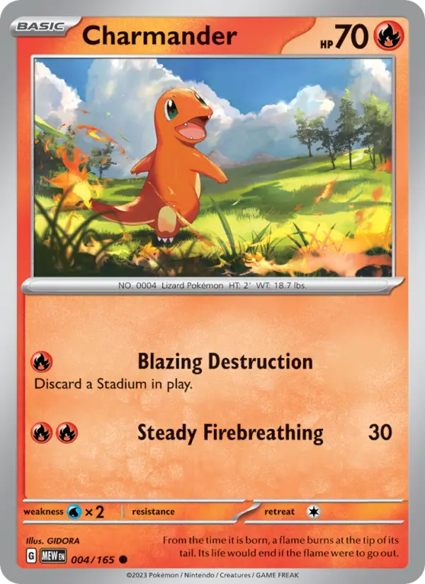 Charmander, Pokémon card