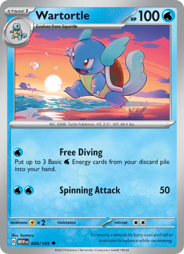 Wartortle, Pokémon card