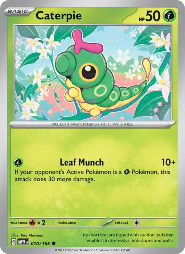 Caterpie, Pokémon card