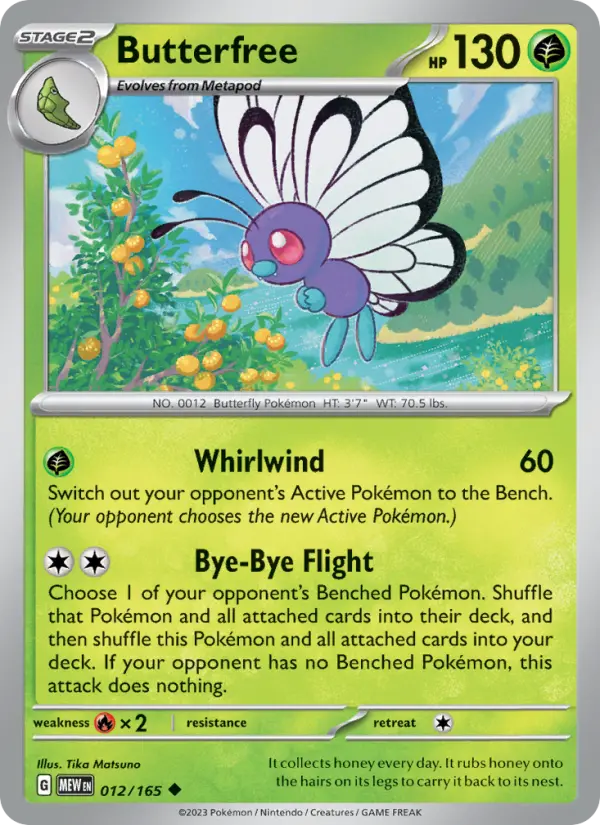 Butterfree, Pokémon card