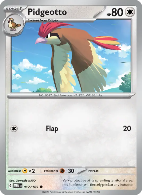 Pidgeotto, Pokémon card