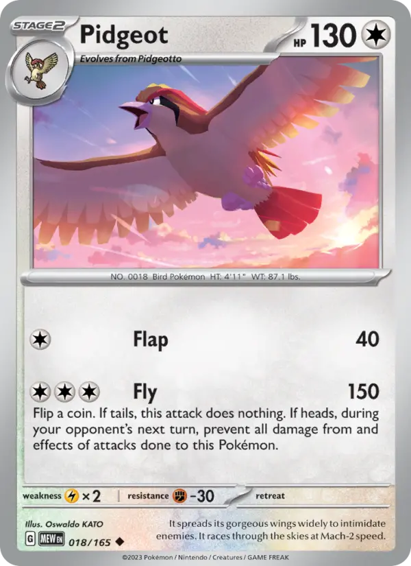 Pidgeot, Pokémon card