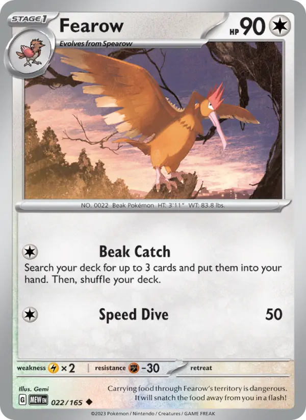 Fearow, Pokémon card