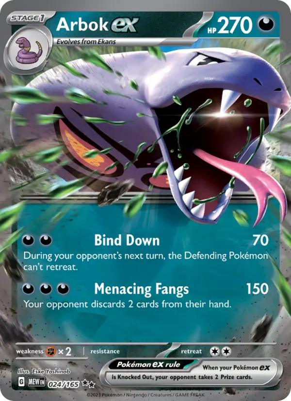 Arbok ex, Pokémon card