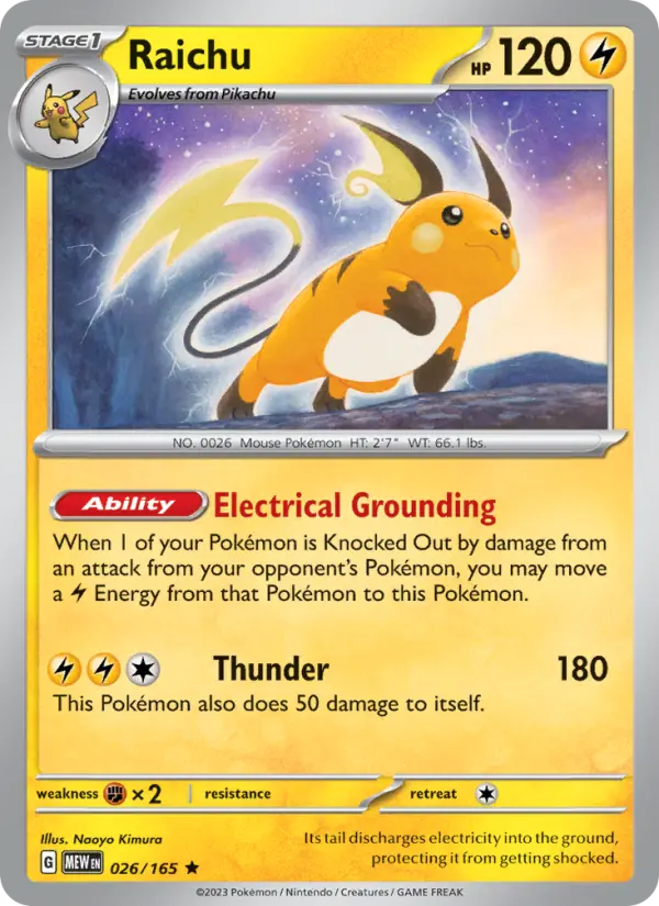 Raichu, Pokémon card