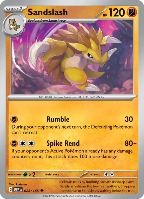 Sandslash, Pokémon card
