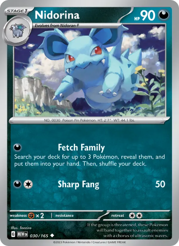 Nidorina, Pokémon card
