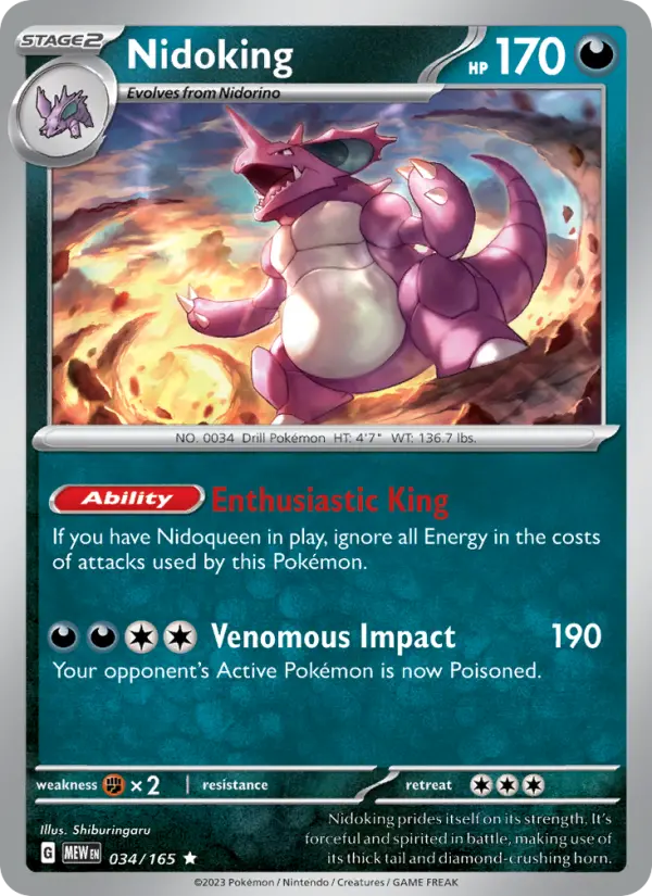 Nidoking, Pokémon card