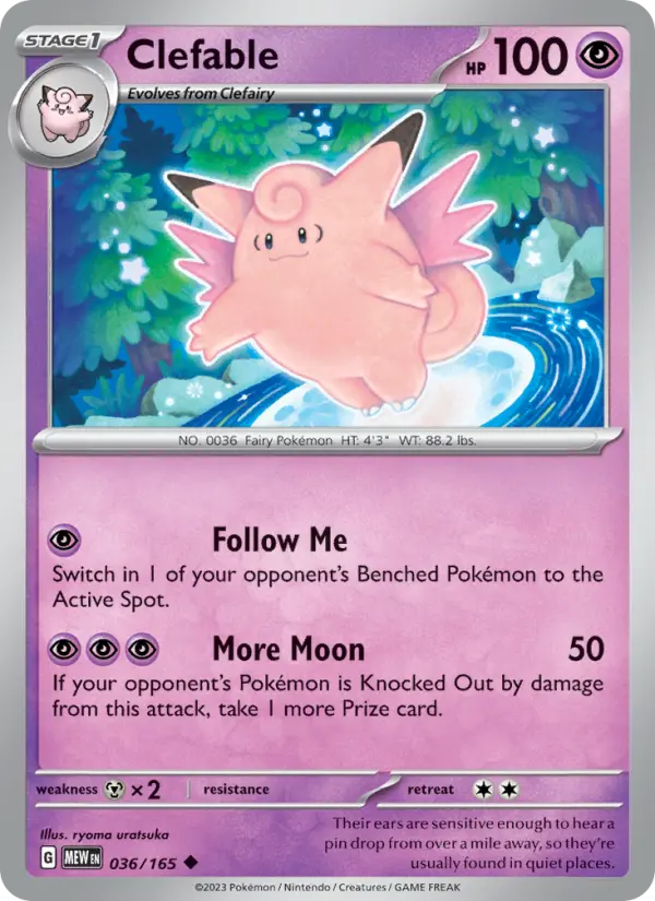 Clefable, Pokémon card