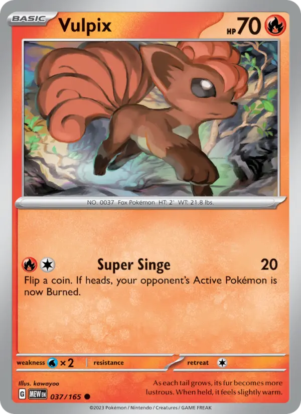 Vulpix, Pokémon card