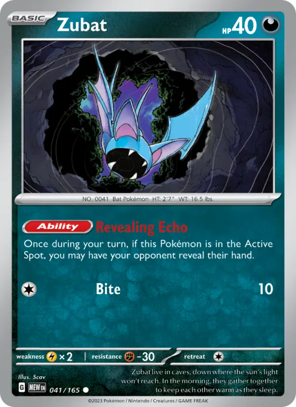 Zubat, Pokémon card