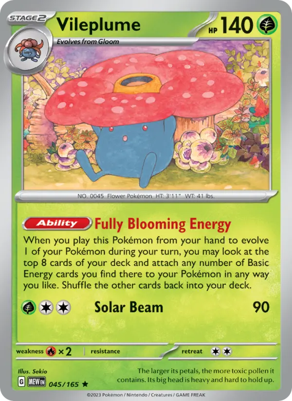 Vileplume, Pokémon card