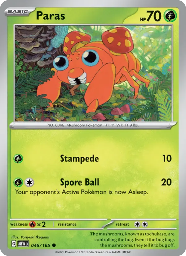 Paras, Pokémon card