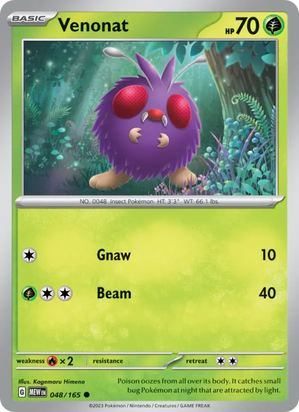 Venonat, Pokémon card