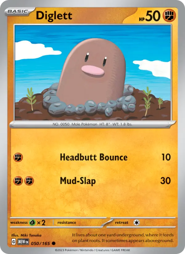 Diglett, Pokémon card