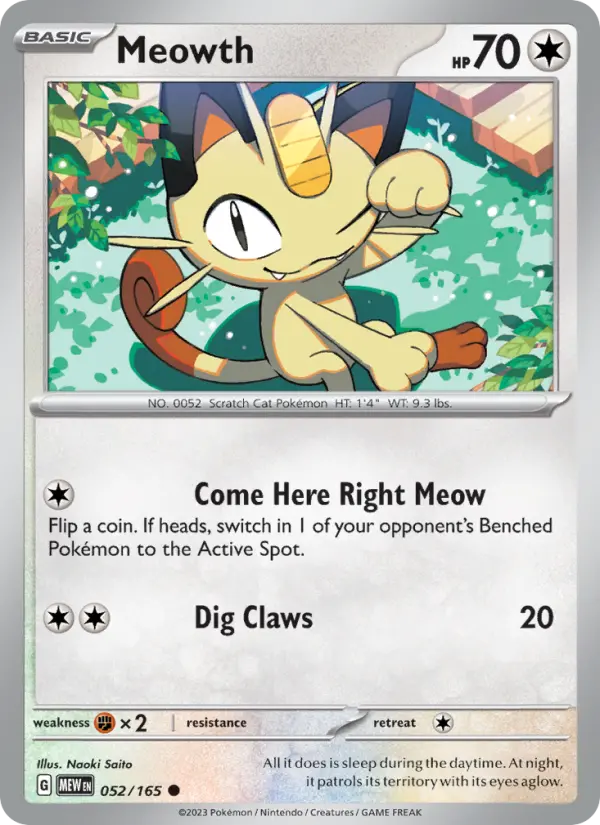 Meowth, Pokémon card