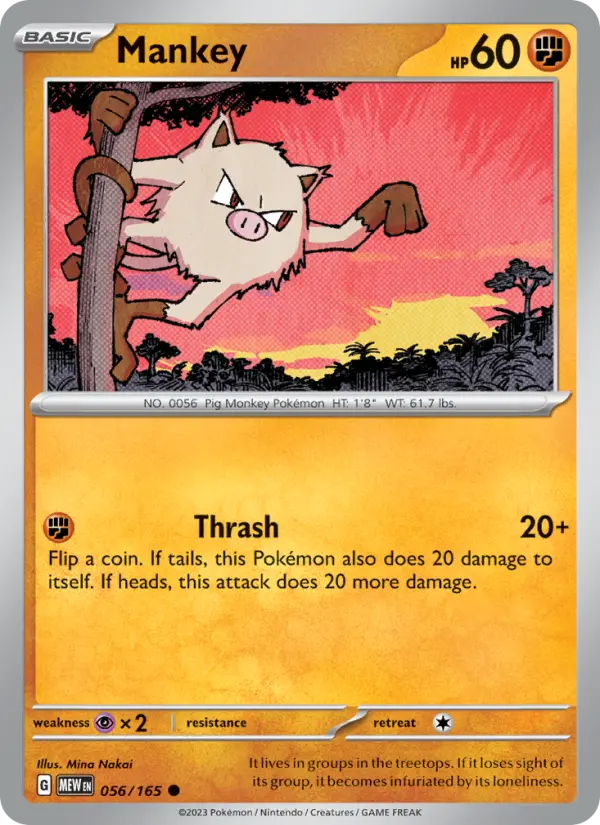 Mankey, Pokémon card