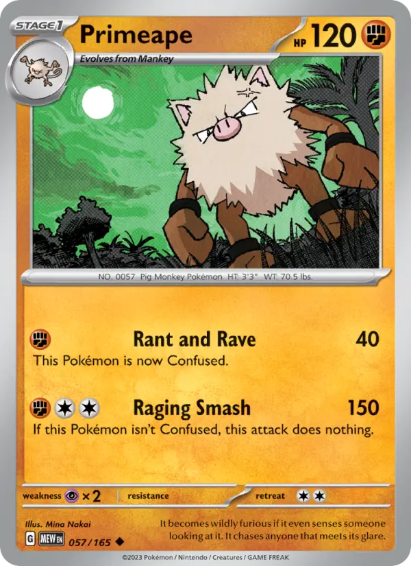 Primeape, Pokémon card