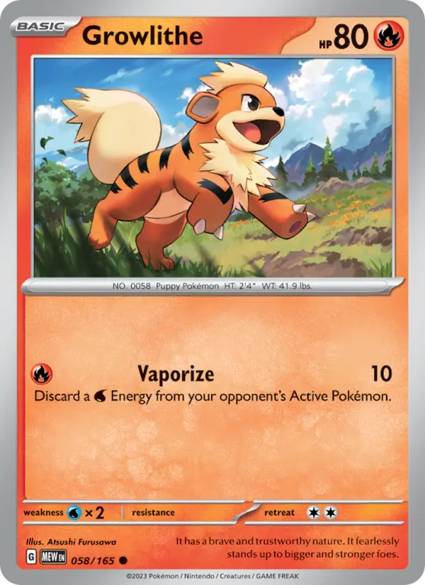 Growlithe, Pokémon card