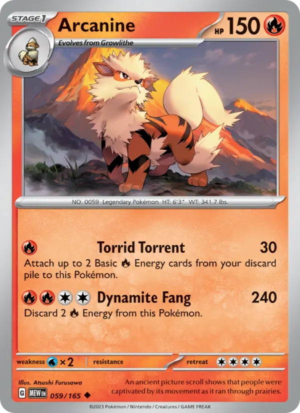 Arcanine, Pokémon card