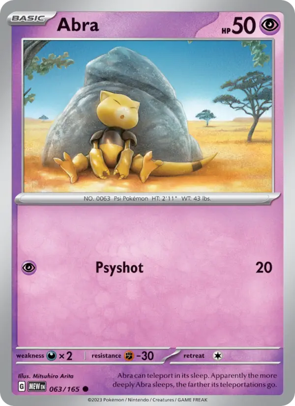 Abra, Pokémon card