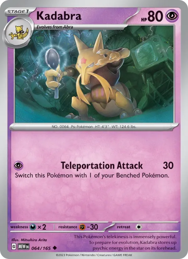 Kadabra, Pokémon card
