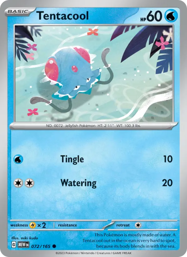 Tentacool, Pokémon card