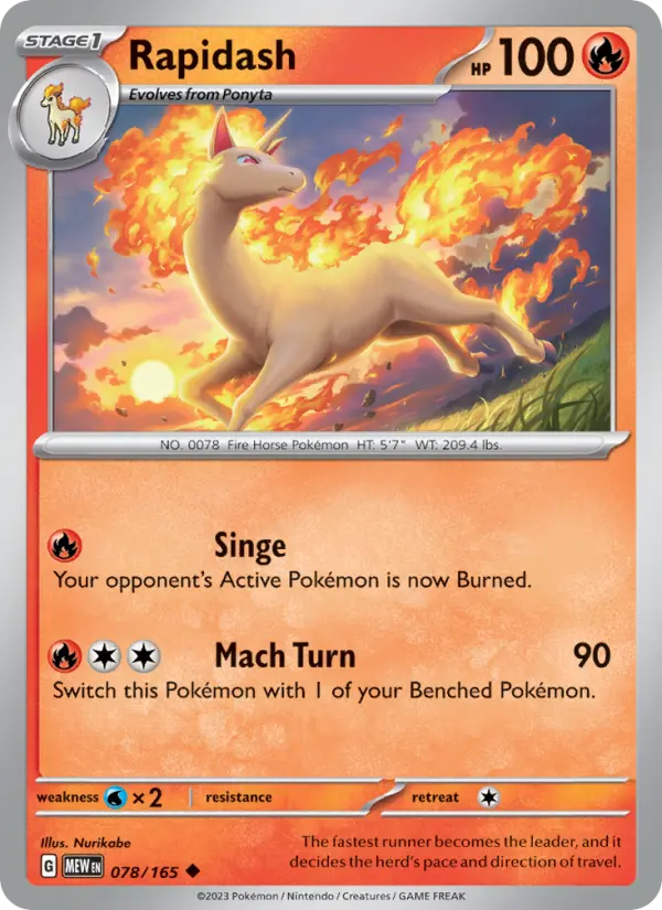 Rapidash, Pokémon card