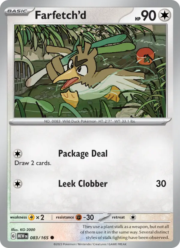 Farfetch'd, Pokémon card