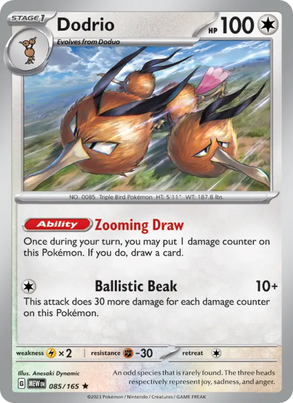 Dodrio, Pokémon card