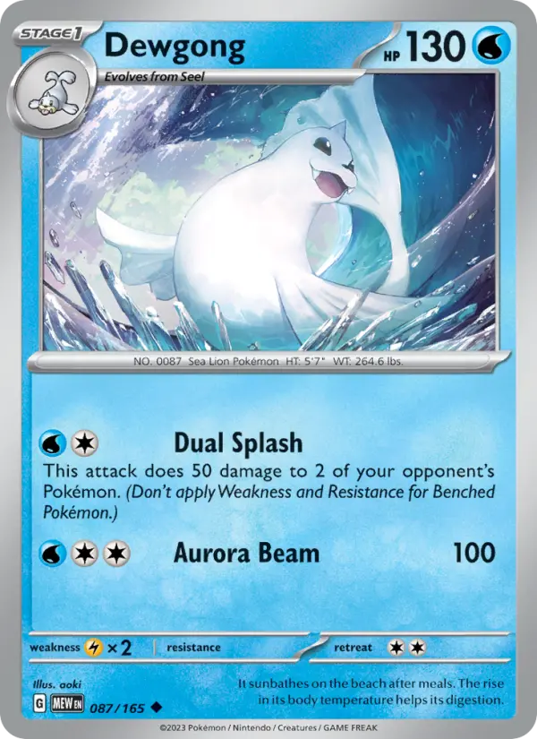 Dewgong, Pokémon card