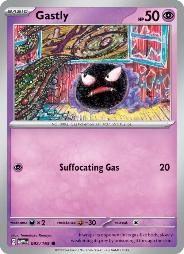 Gastly, Pokémon card