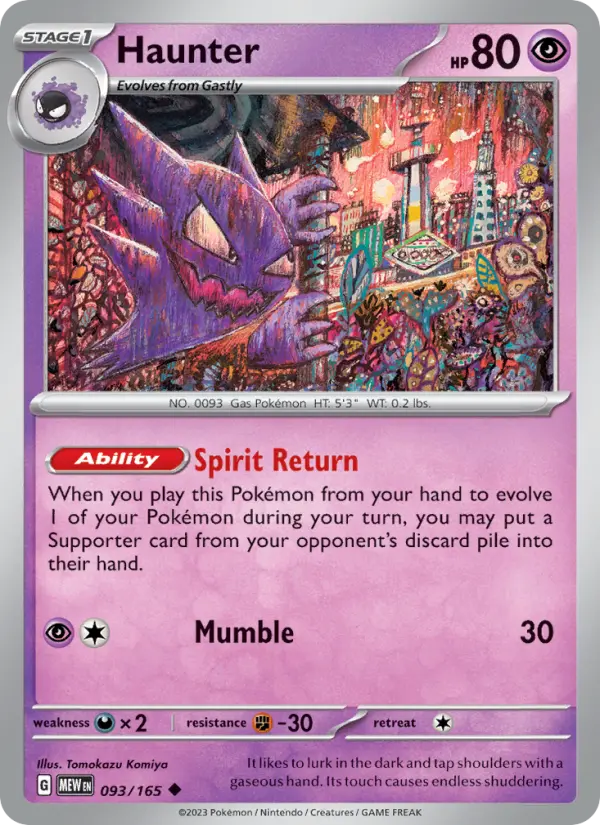 Haunter, Pokémon card