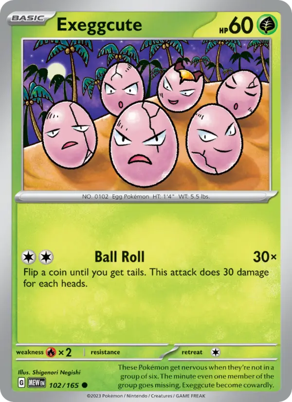 Exeggcute, Pokémon card