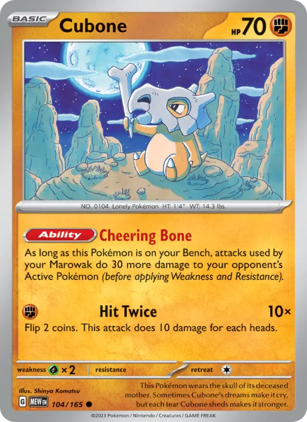 Cubone, Pokémon card