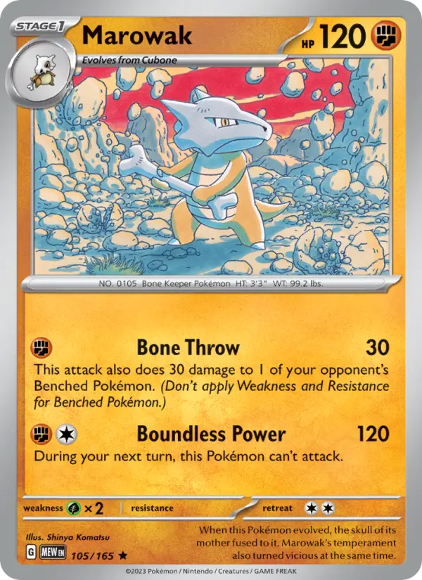 Marowak, Pokémon card
