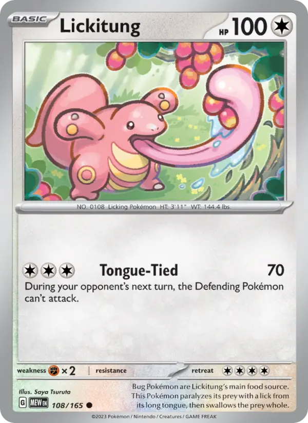 Lickitung, Pokémon card