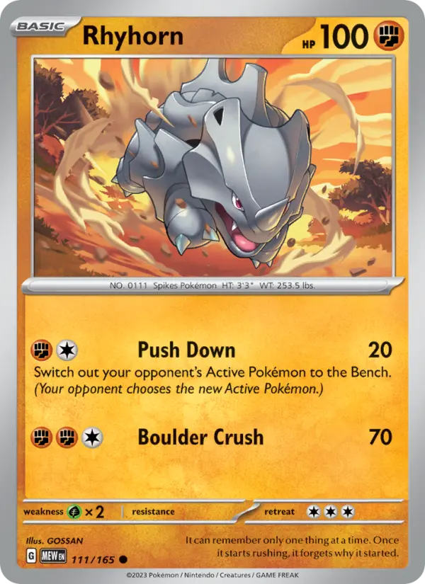Rhyhorn, Pokémon card