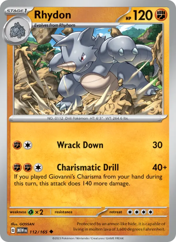 Rhydon, Pokémon card
