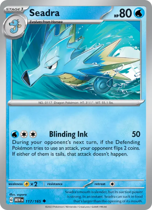 Seadra, Pokémon card