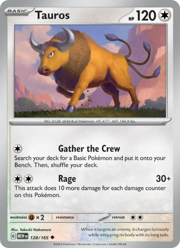 Tauros, Pokémon card