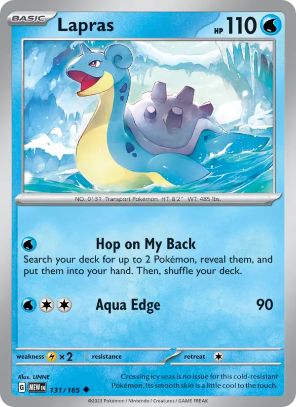 Lapras, Pokémon card