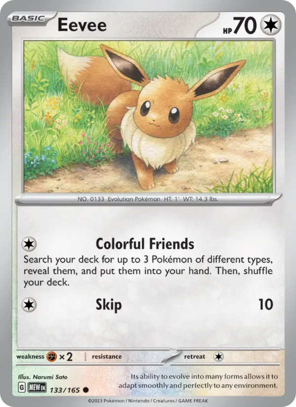 Eevee, Pokémon card