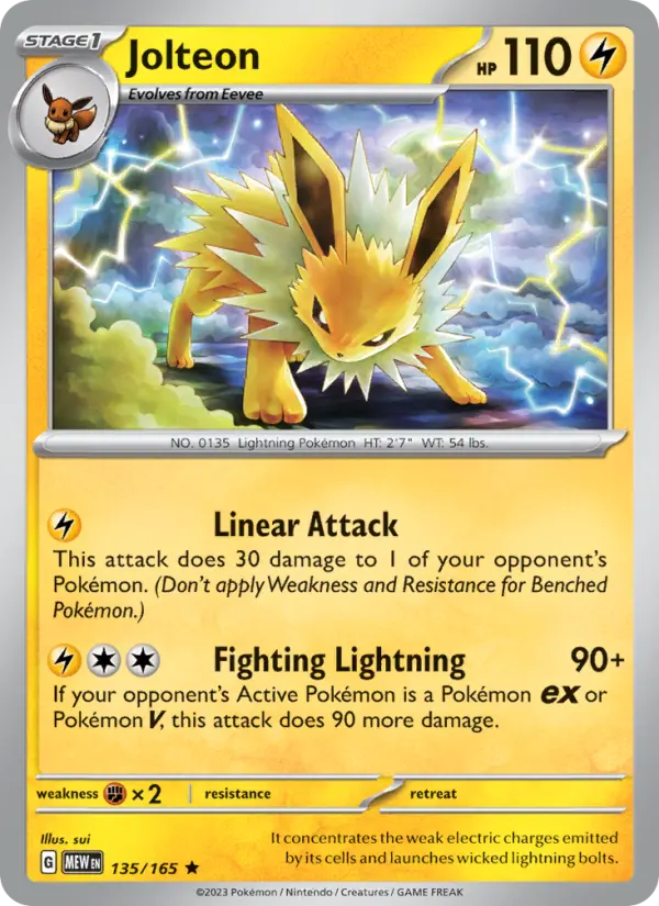 Jolteon, Pokémon card