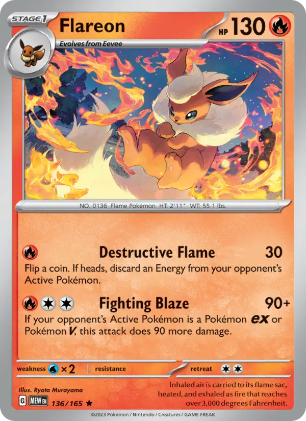 Flareon, Pokémon card