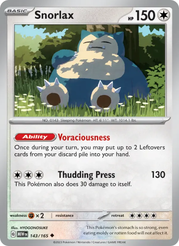 Snorlax, Pokémon card